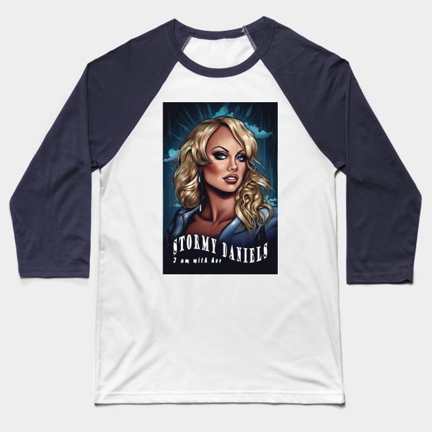 Stormy Daniels Baseball T-Shirt by GreenMary Design